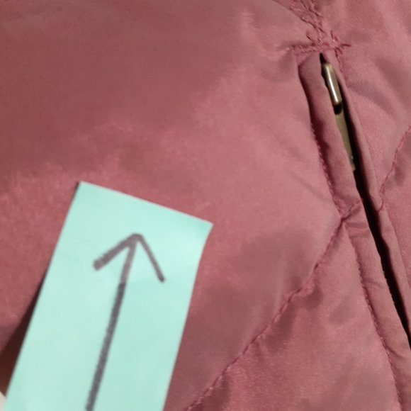 Eddie Bauer Goose Down Full Zip & Snap Vest with Faux Fur Collar Red Size L - Picture 10 of 14